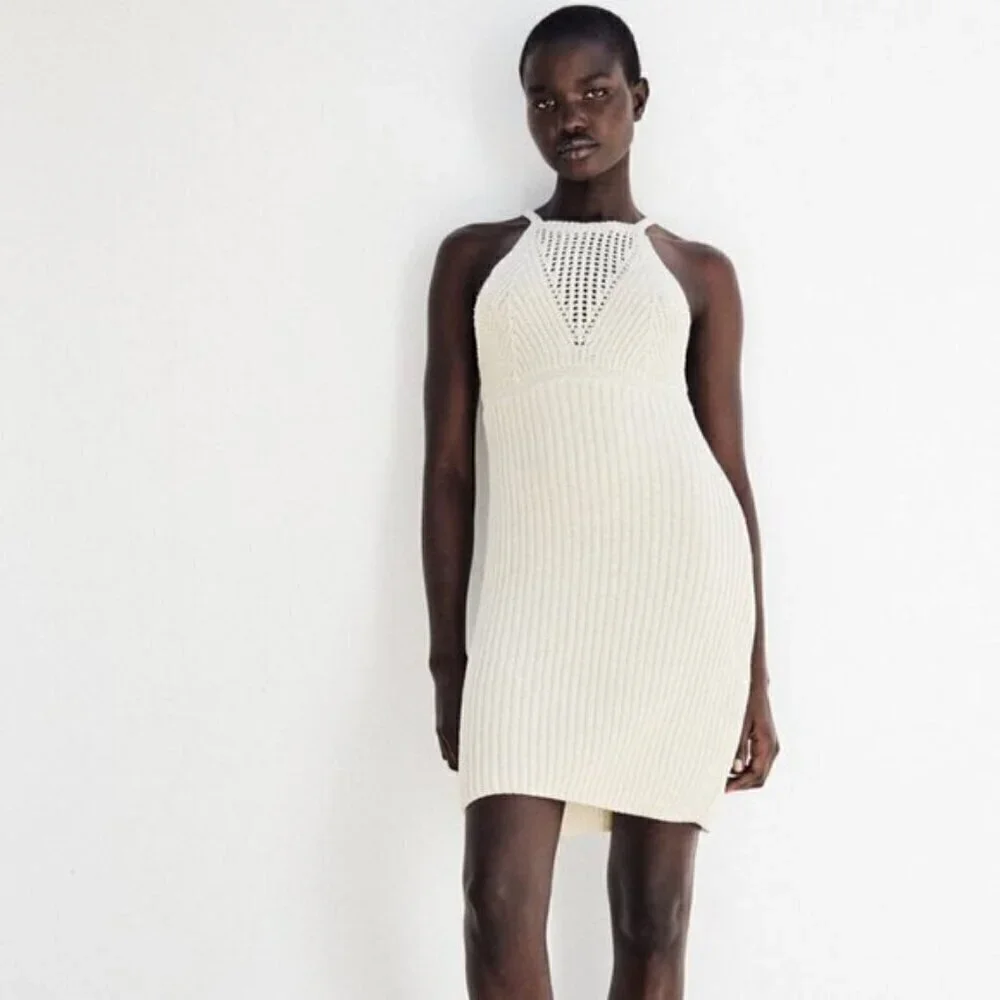 zara cream crochet dress Zara | Dresses | Zara Knit Cream Crochet Mini Dress Nwt